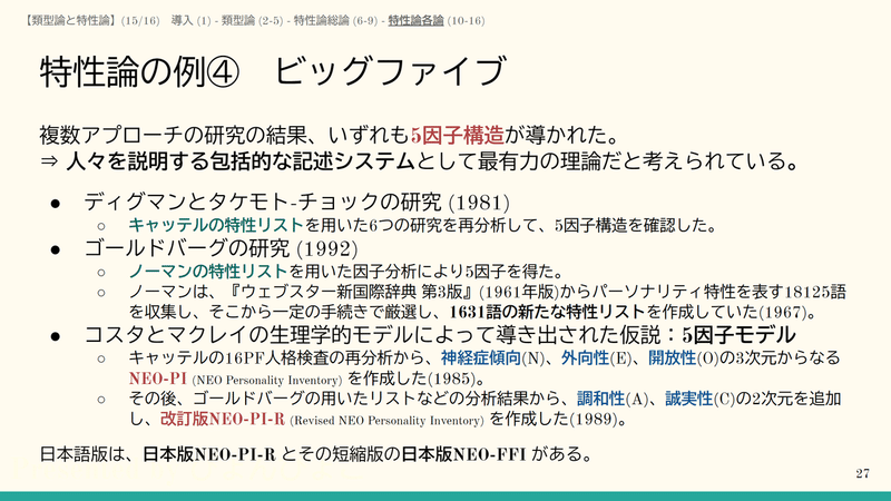 類型論を学ぶ 心理学とパーソナリティと類型論 特性論 ぴょんぴょこ Note