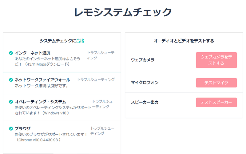 システムチェック(日本語)