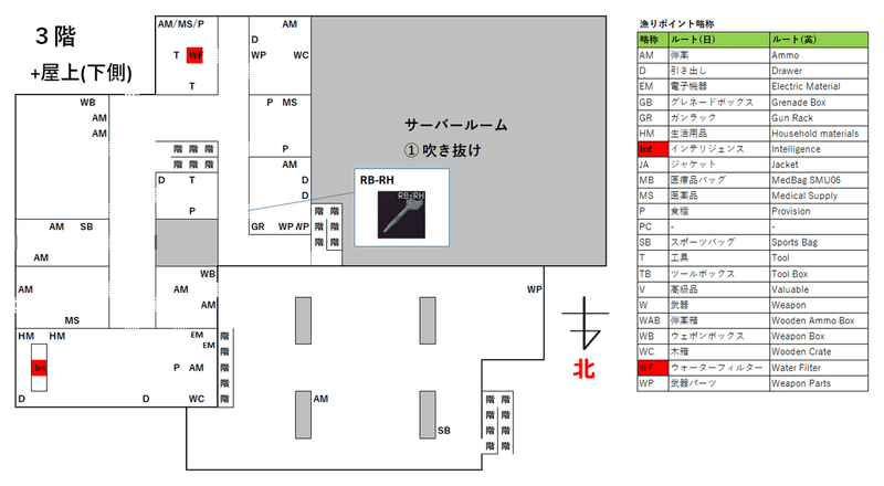 タルコフ リザーブのキング マップ ルート有 コトスル Note