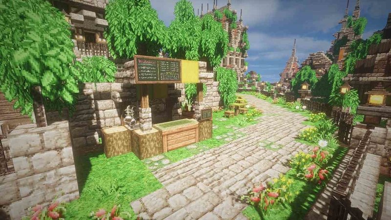 Minecraft 丘の上の民家と おしゃれな露店のある遊歩道 黒井 ひきこもりニート Note Minecraft 丘の上の民家と おしゃれな露店のある遊歩道 黒井 ひきこもりニート Note