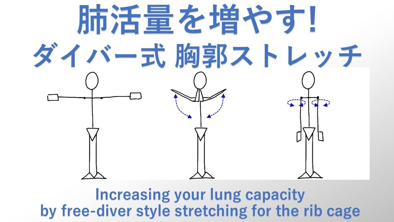 肺活量を増やすフリーダイバー式 胸郭ストレッチ 肺は肋骨に収まっている 肋骨を覆う筋肉を呼吸に合わせてストレッチ Youtu Be Adxv8lgxhy8 吸う吐くを入れ替 ヨガにん ヨガと武道で体づくり Note