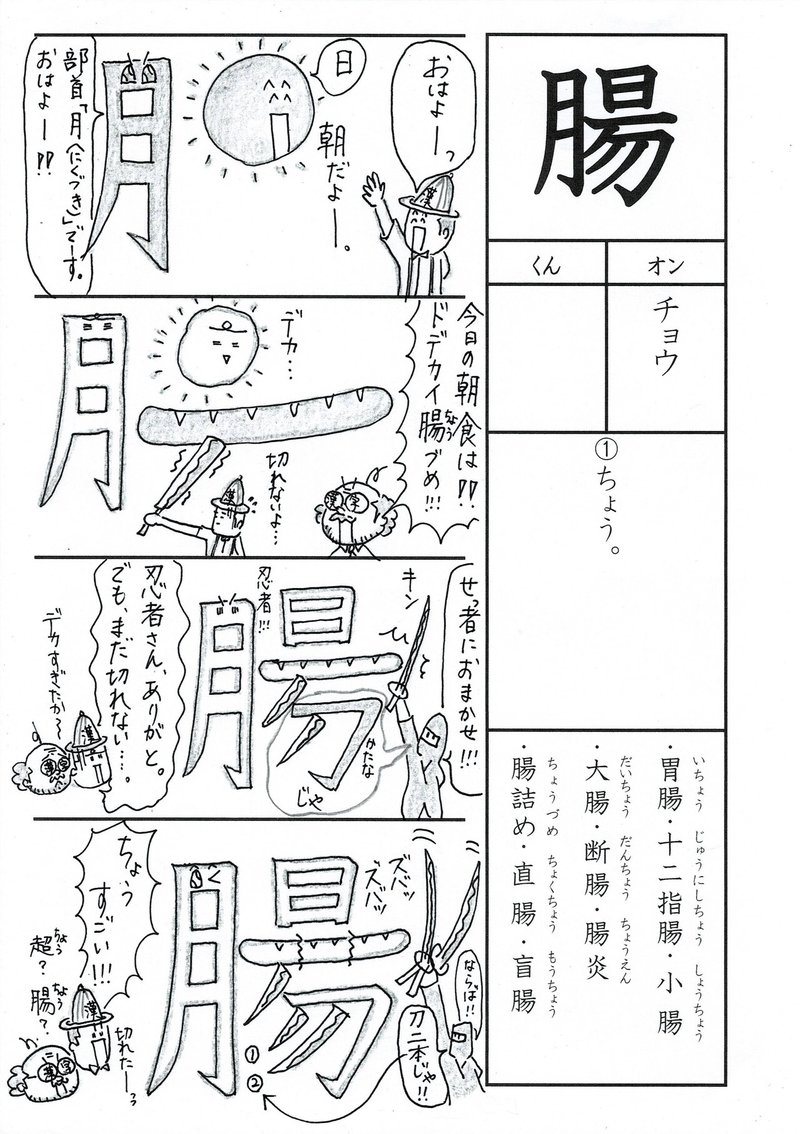 勉強法 漢字 腸 を覚える なるほど四コマ漫画 Sun Sunny D01 Note 勉強法 漢字 腸 を覚える なるほど四コマ漫画 Sun Sunny D01 Note