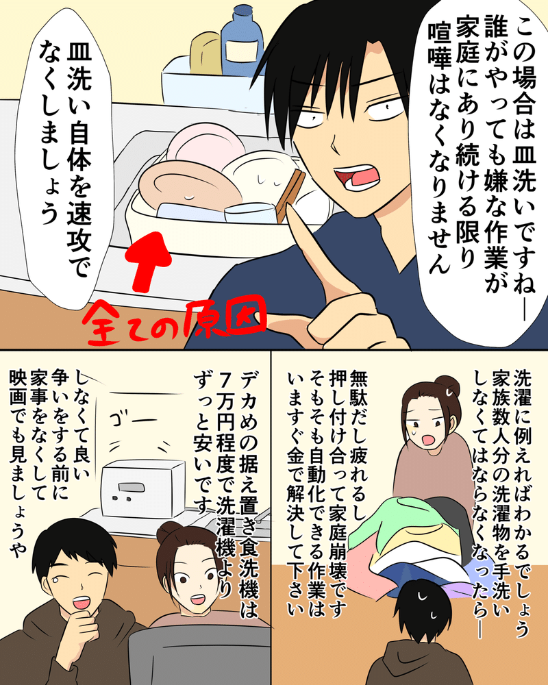 皿洗いを巡って喧嘩する夫婦 悪いのは誰か Kawauchisyun Note