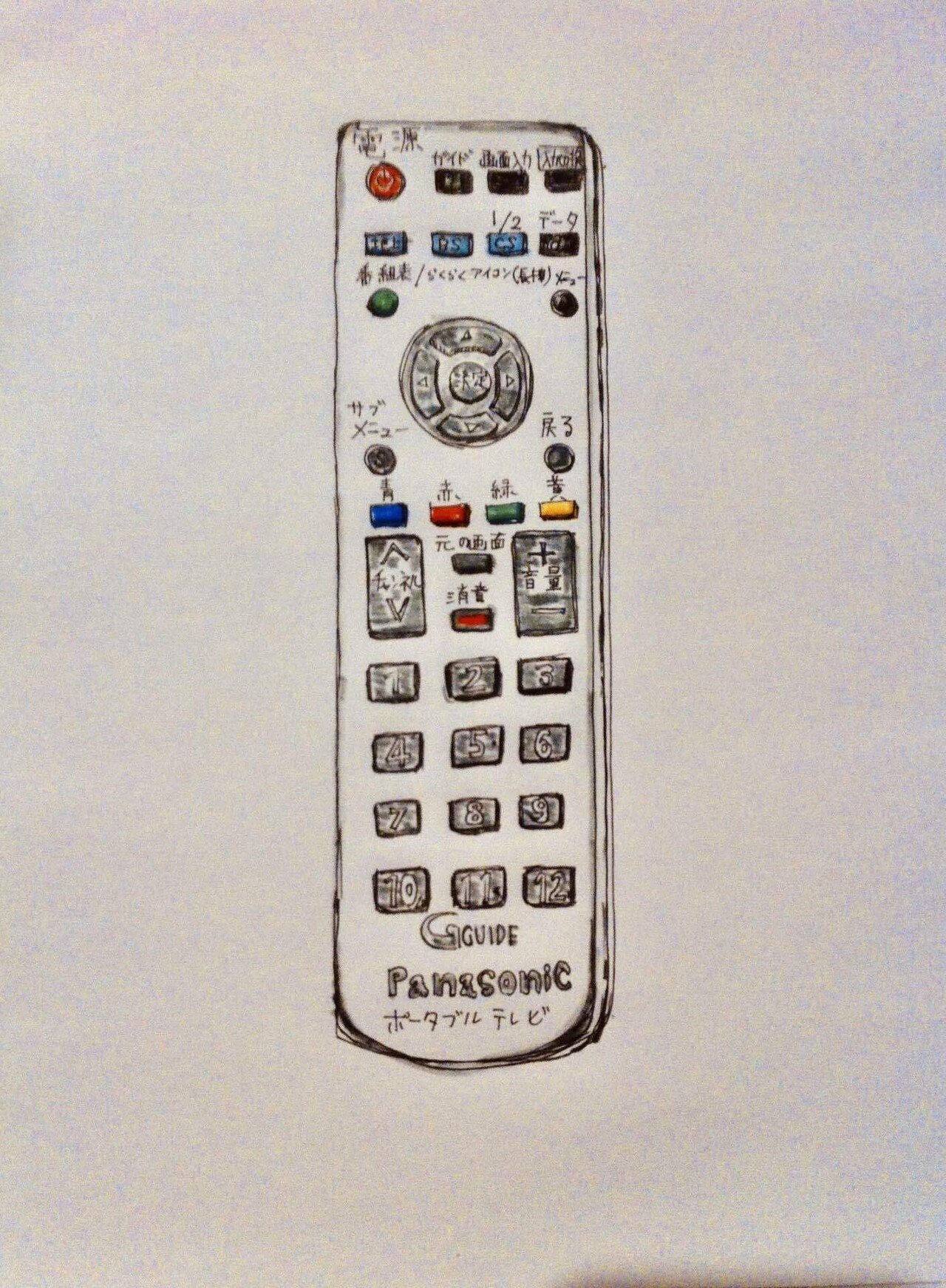 私のイラスト その10 テレビのリモコン いわさじゅん Note