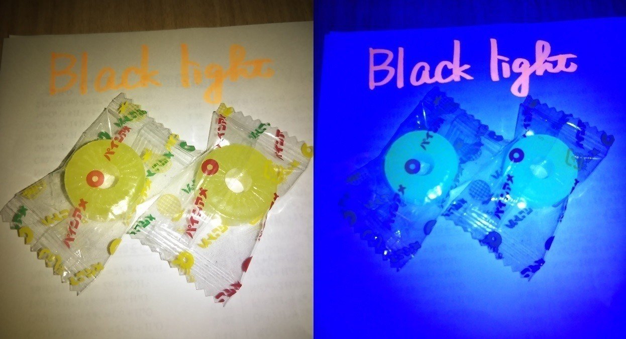 自作ブラックライトでパイン飴をめっちゃ光らせる方法書 原理付き K研究者の日々是好日 Note 自作ブラックライトでパイン飴をめっちゃ光らせる方法書 原理付き K研究者の日々是好日 Note