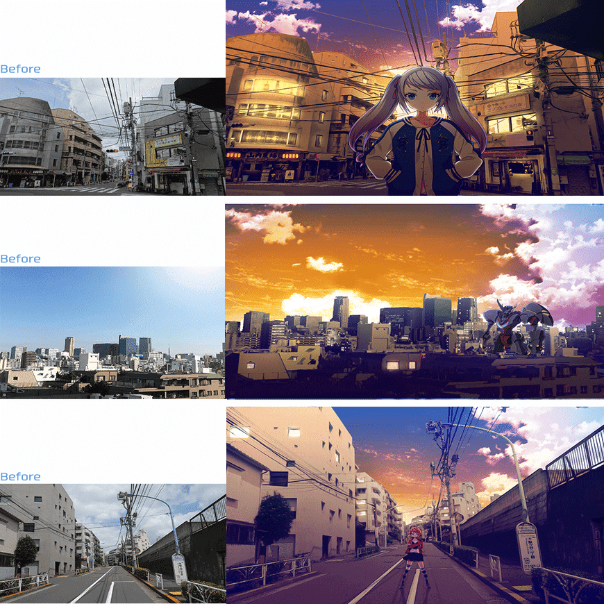 Photoshop 夕方編 風景写真をイラスト アニメ風に加工する ヱノプルギスの夜 こころ動かす者 Note
