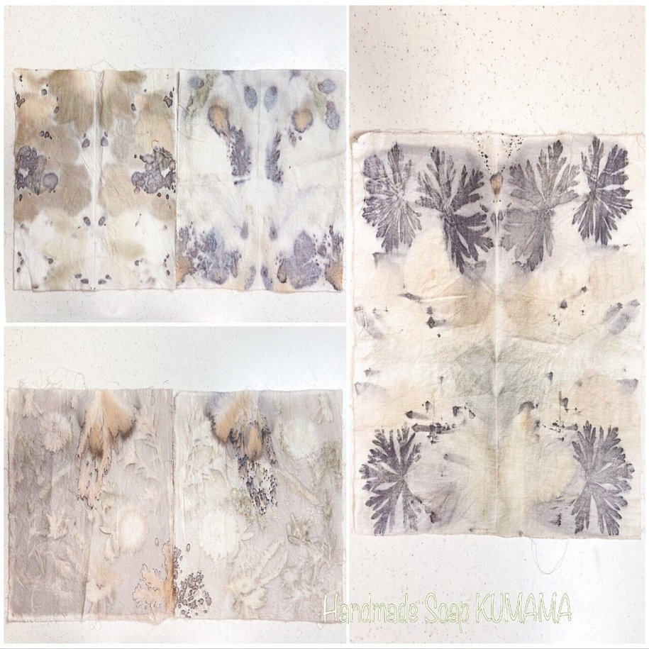 植物の色や形を移して染める 花葉のおき染め ゆりくま せっけんと葉っぱと色と香り Note