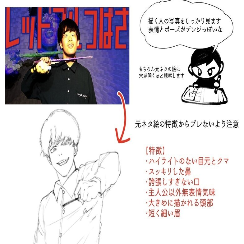 お笑いパロディイラスト メイキング チェンソーマン編 長良 鮎武 お笑い専門デザイン イラスト Note