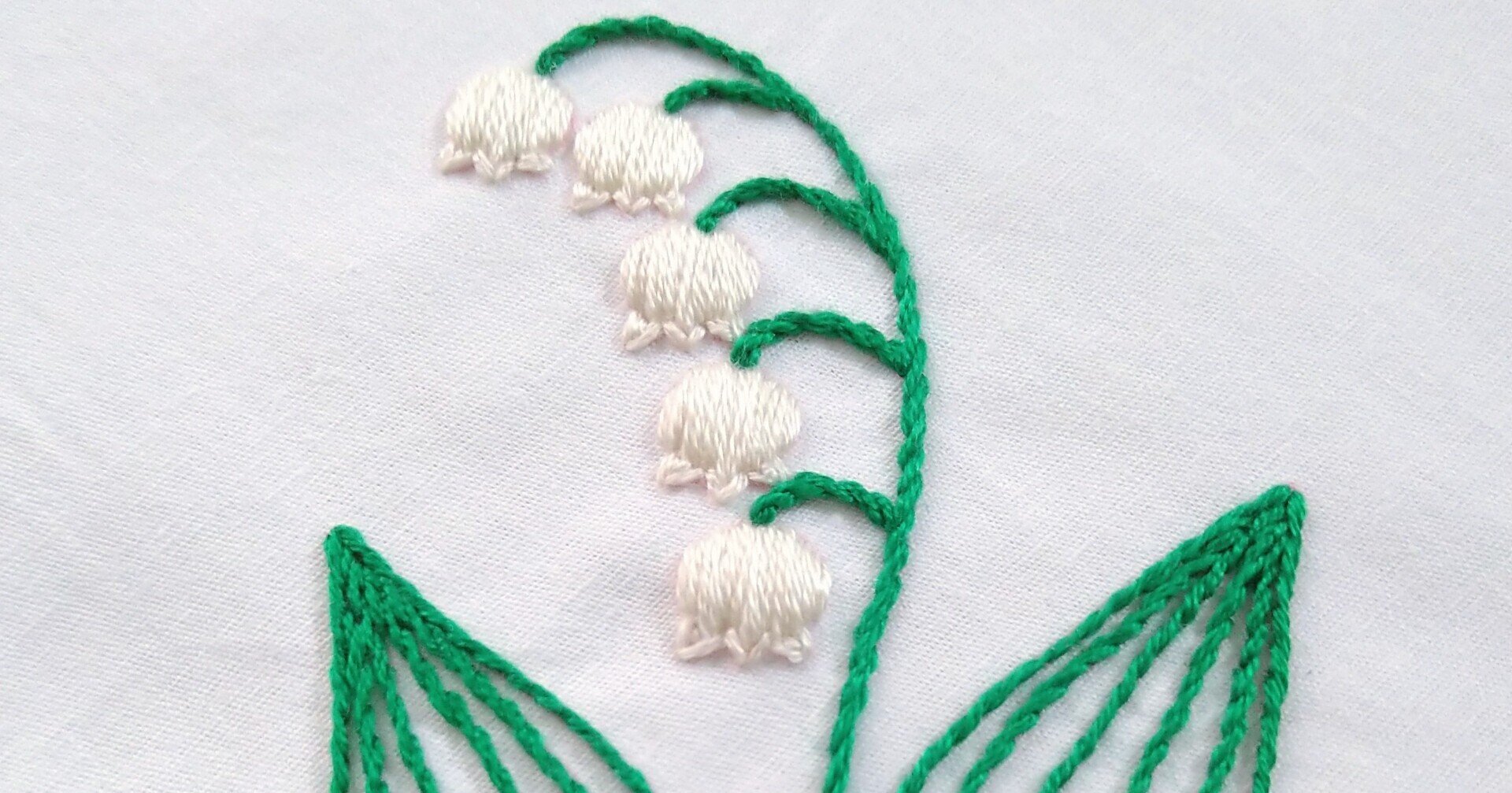 すずらんの花の刺繍ハンカチキットを作ろう* ステップ4