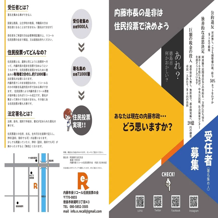 受任者の個人情報の取り扱いについて｜内藤市長リコールの会