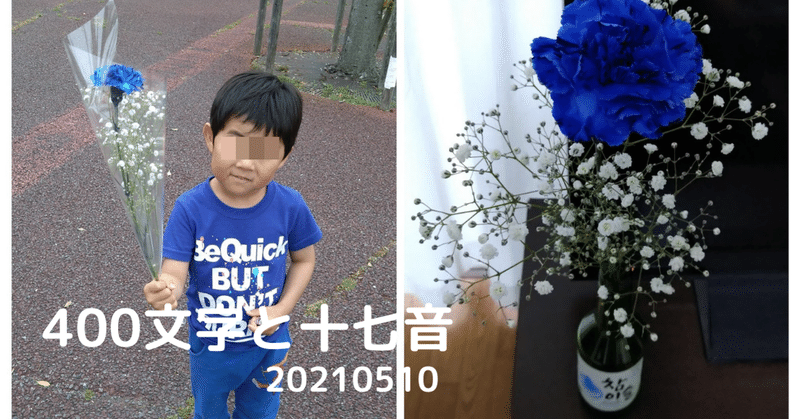 焼酎の瓶にカーネーションの青 かなつん ʃ ʅ Note