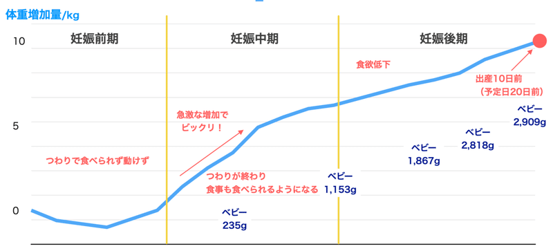 妊娠中の体重とポイント 何キロ増えた 彩子 管理栄養士 著者 整う食事 Note