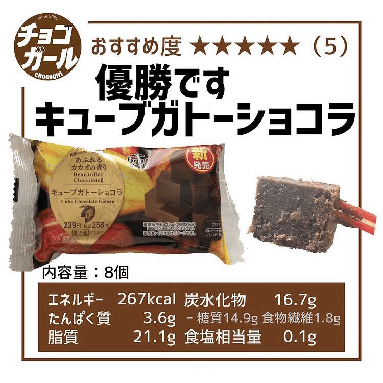 ファミリーマート キューブガトーショコラ チョコガール Note