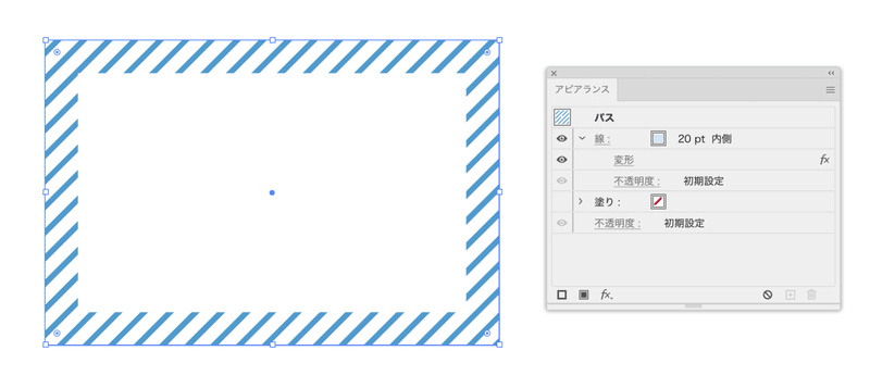アピアランスで作る 後から編集しやすい 斜線の額 Dtp Transit 別館 Note アピアランスで作る 後から編集しやすい 斜線の額 Dtp Transit 別館 Note