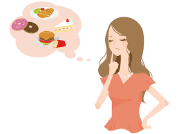食事を悩む女性画像