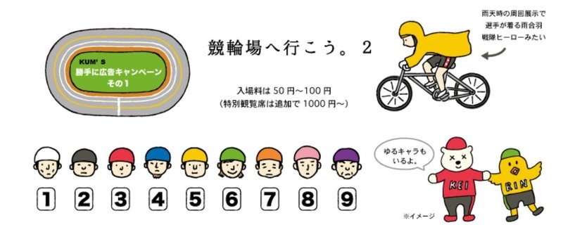 こんどは どこの競輪場へ Haniho Kum Note