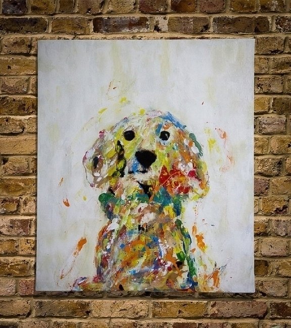 犬のスプレーアート作品 "a dog"