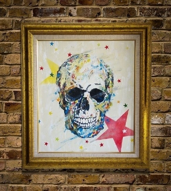 ドクロのスプレーアート作品 