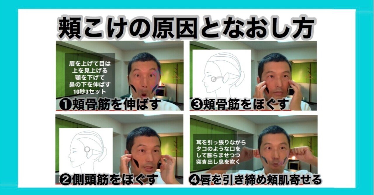 頬こけ原因となおし方 表情筋の体質改善とトレーニング方法 お顔の整体師 戸塚哲春 Note