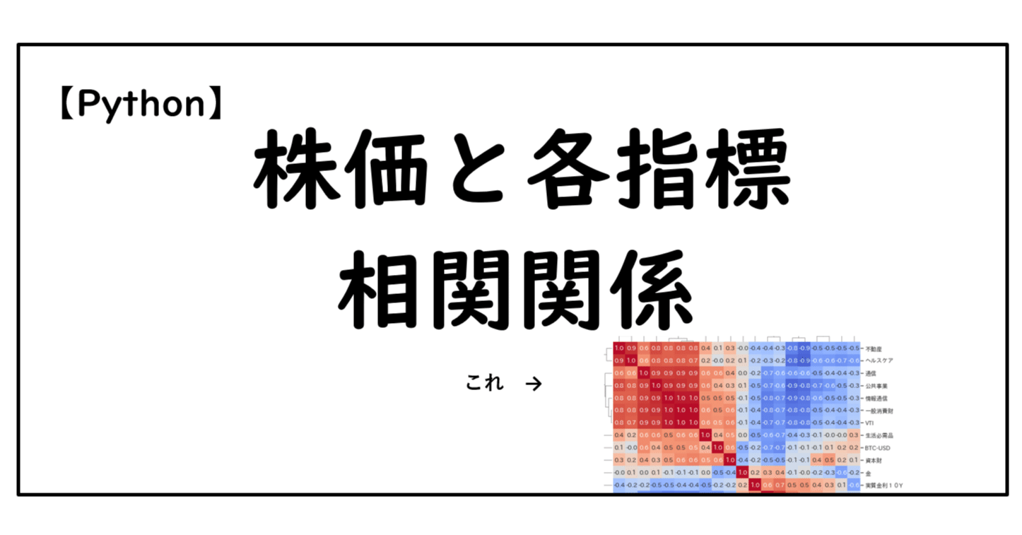 Python】株価と各指標の相関関係｜Hippen(米国株,python)