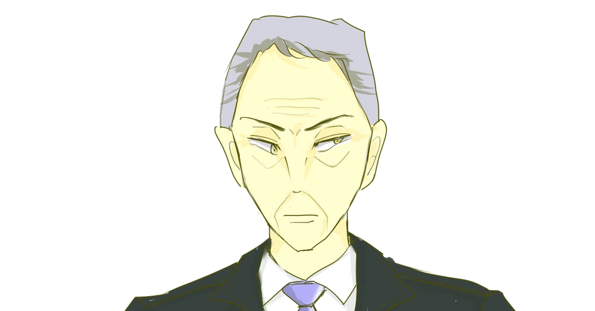 狐目スーツ後ろ目む