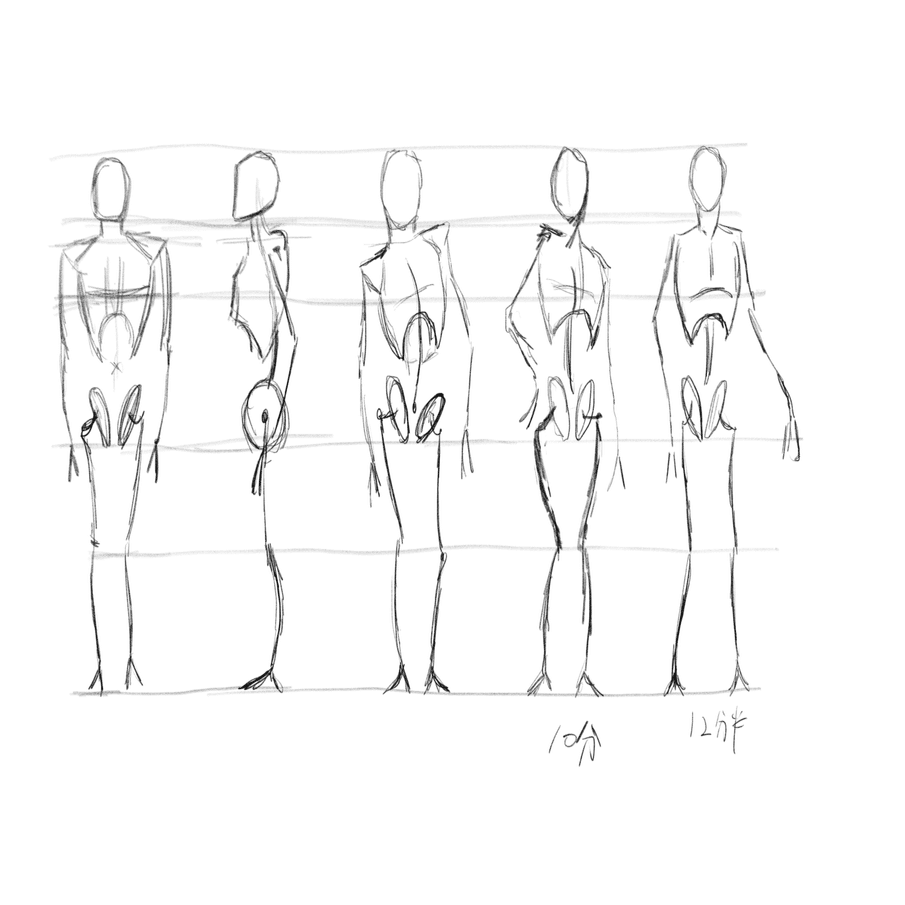 模写】人体全身スケッチ｜hajimeb