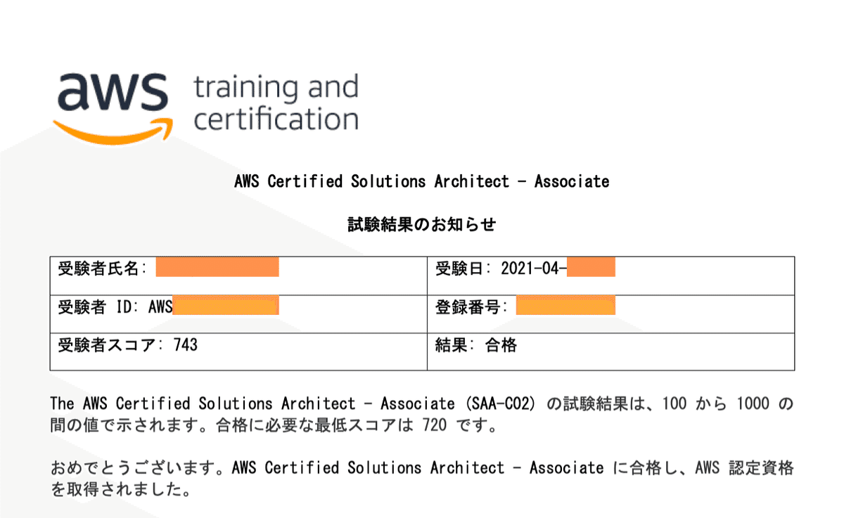 aws_SAA_合格点