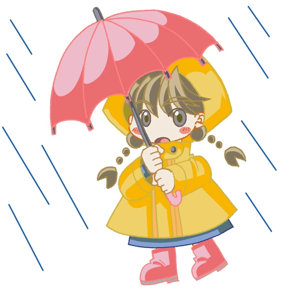 雨降り女の子