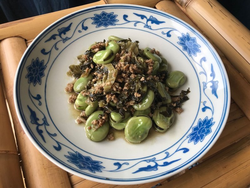 おうちで中華 雪菜肉末炒蚕豆 高菜漬けと豚ひき肉と空豆の炒めもの 酒徒 しゅと おうちで中華 Note おうちで中華 雪菜肉末炒蚕豆 高菜漬けと豚ひき肉と空豆の炒めもの 酒徒 しゅと おうちで中華 Note