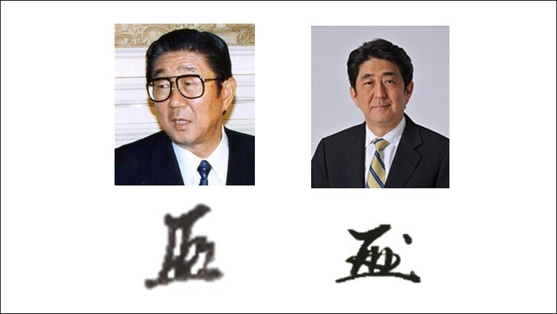 安倍親子花押