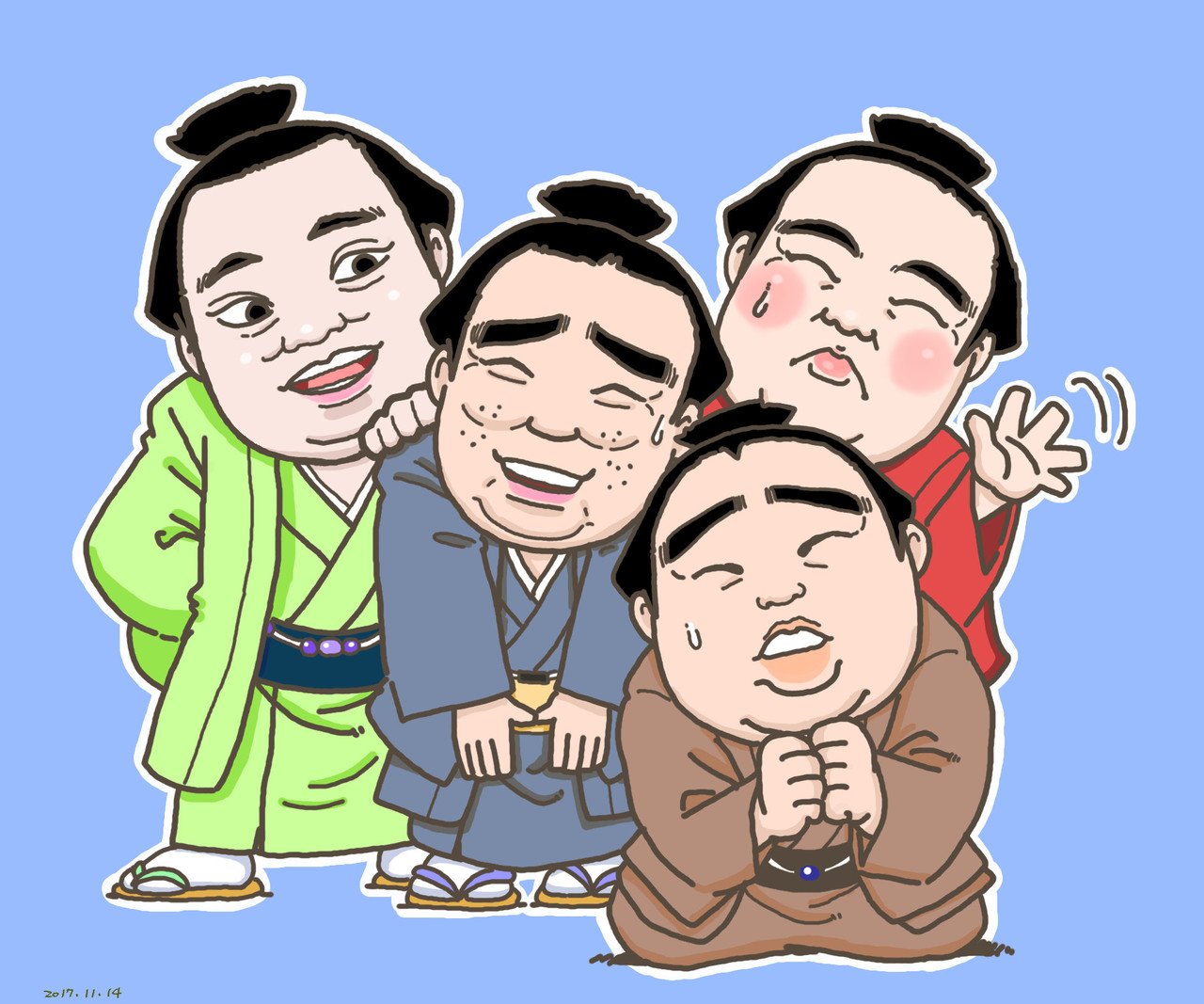 大相撲九州場所中イラスト もう一度日馬富士の笑顔が見たかった お疲れ様 横綱日馬富士 前田のえみ Note