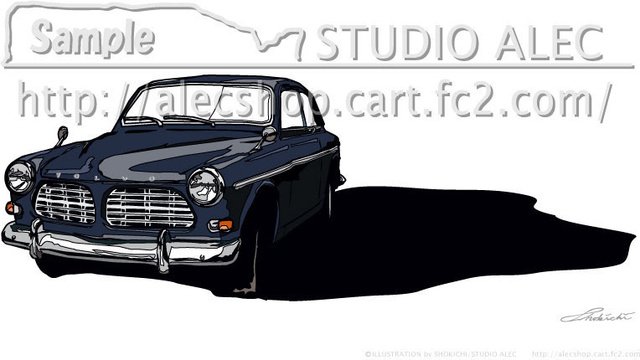 ボルボの異端児、異色のボルボ、記憶に残る名車　このイラストのポスターは「スタジオアレック ネットショップ」で販売しています→http://alecshop.cart.fc2.com/