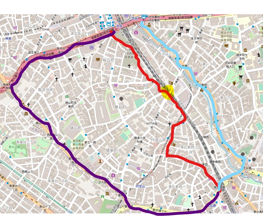 はじめに恵比寿ー渋谷