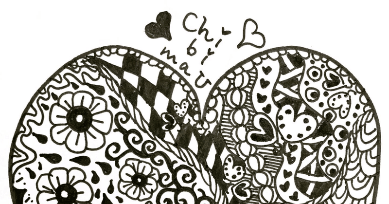 土曜絵画 Heart Rainbow Zentangle ちびまゆ Note