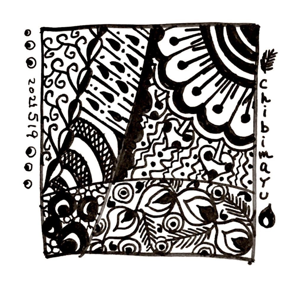 土曜絵画 Heart・Rainbow〜Zentangle〜｜ちびまゆ