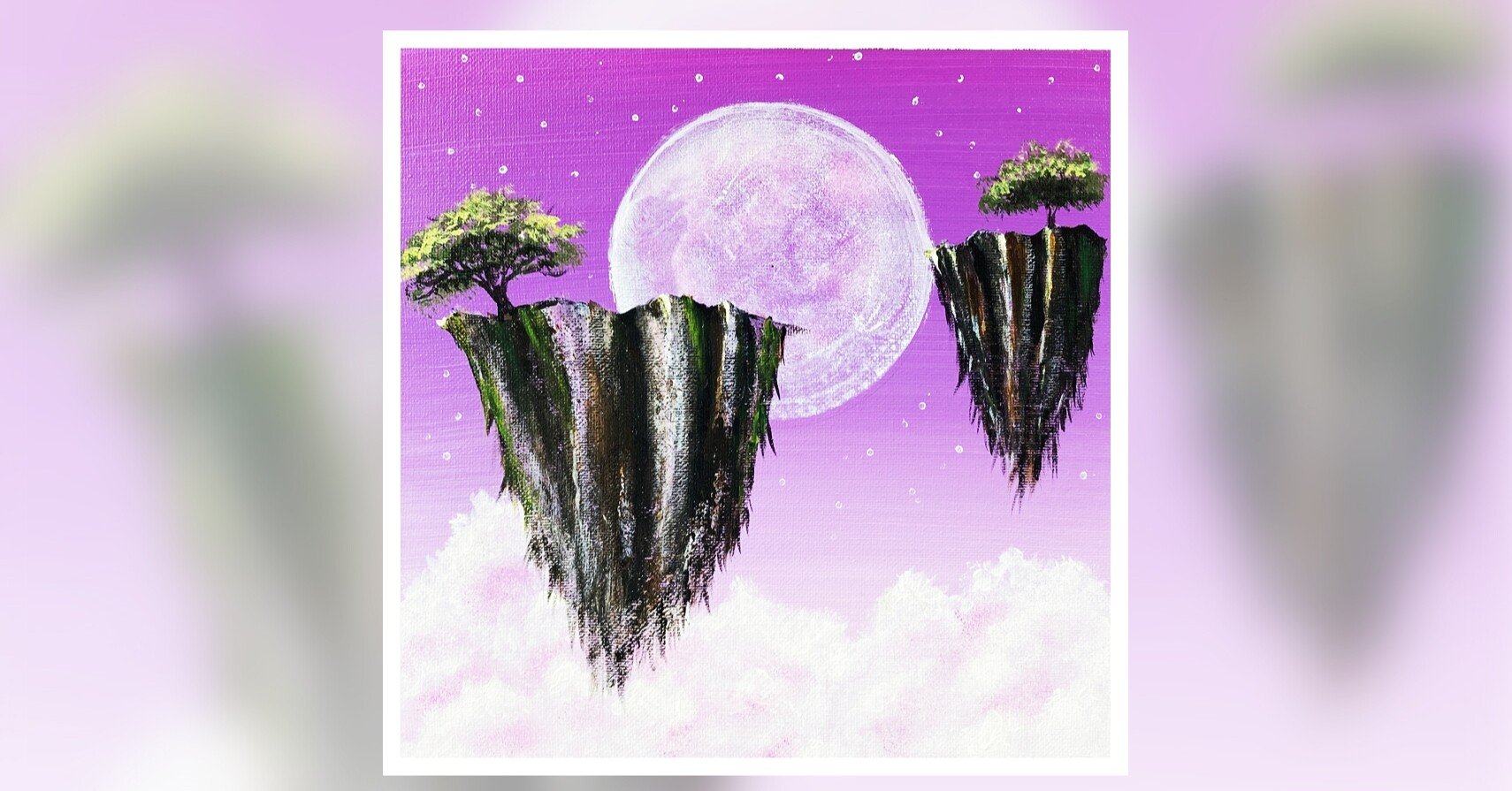 春歌う桜の木 F6キャンバス アクリル画 春歌う桜の木 F6キャンバス