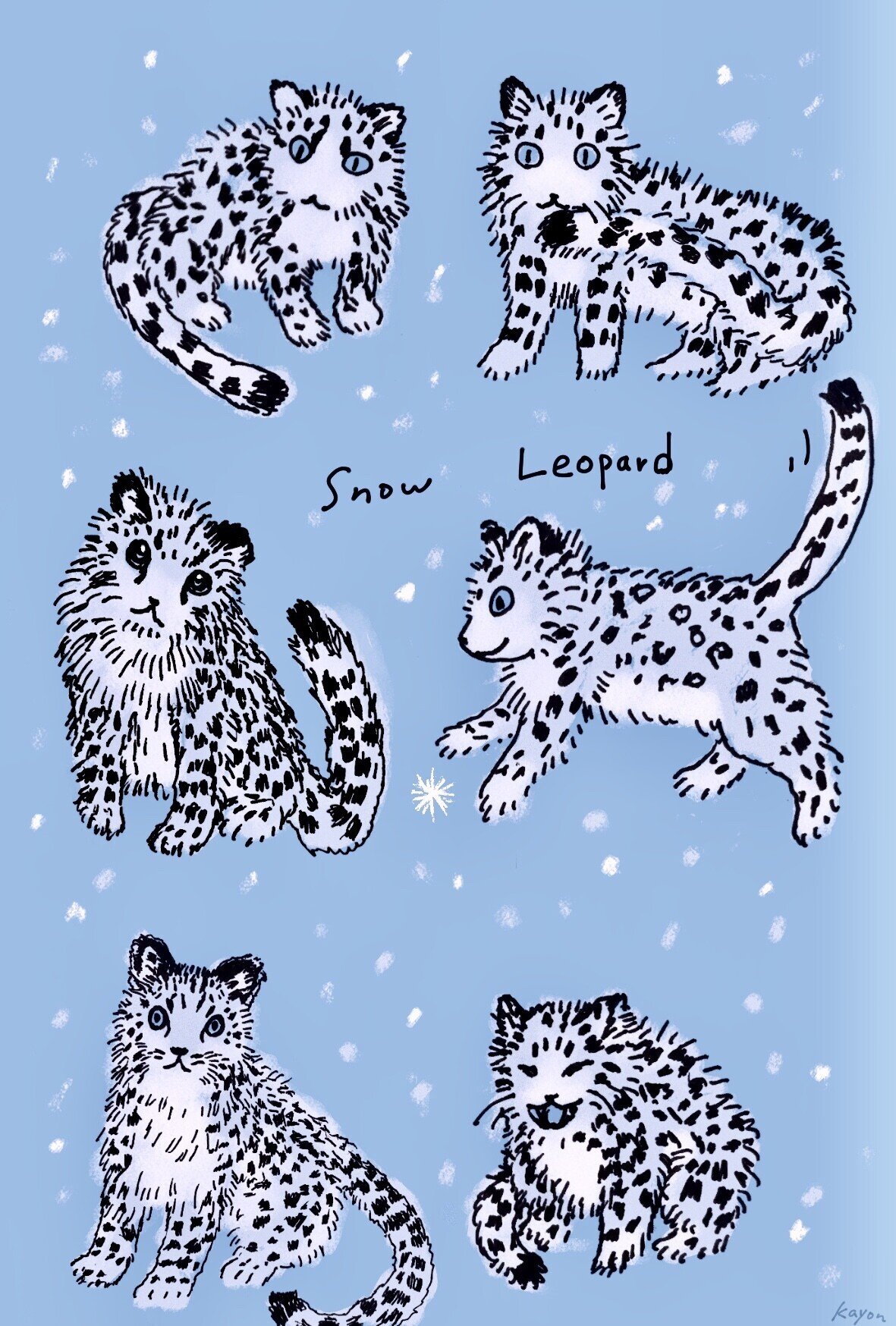 もしゃもしゃ動物の絵145 雪豹のしっぽ かよん Note もしゃもしゃ動物の絵145 雪豹のしっぽ かよん Note