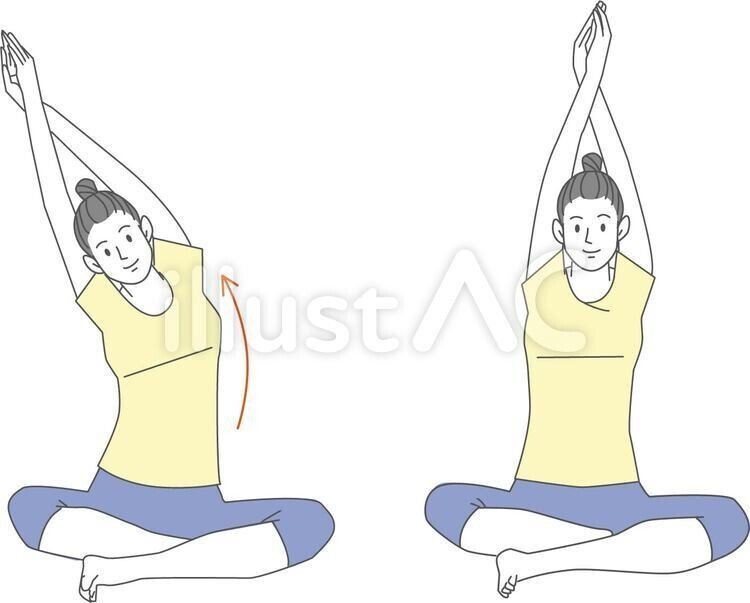 New Style イラストフリー素材 脇腹ストレッチ 無料 イラスト無料提供中 一部有料 Note