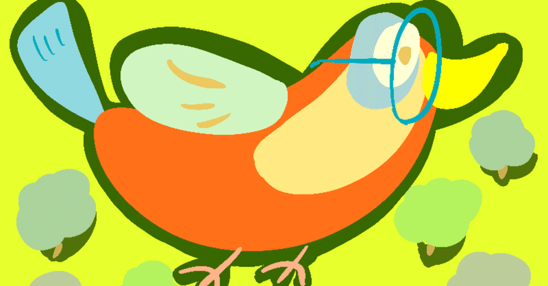 今日のイラスト「南米にいそうな空想の鳥」描きました