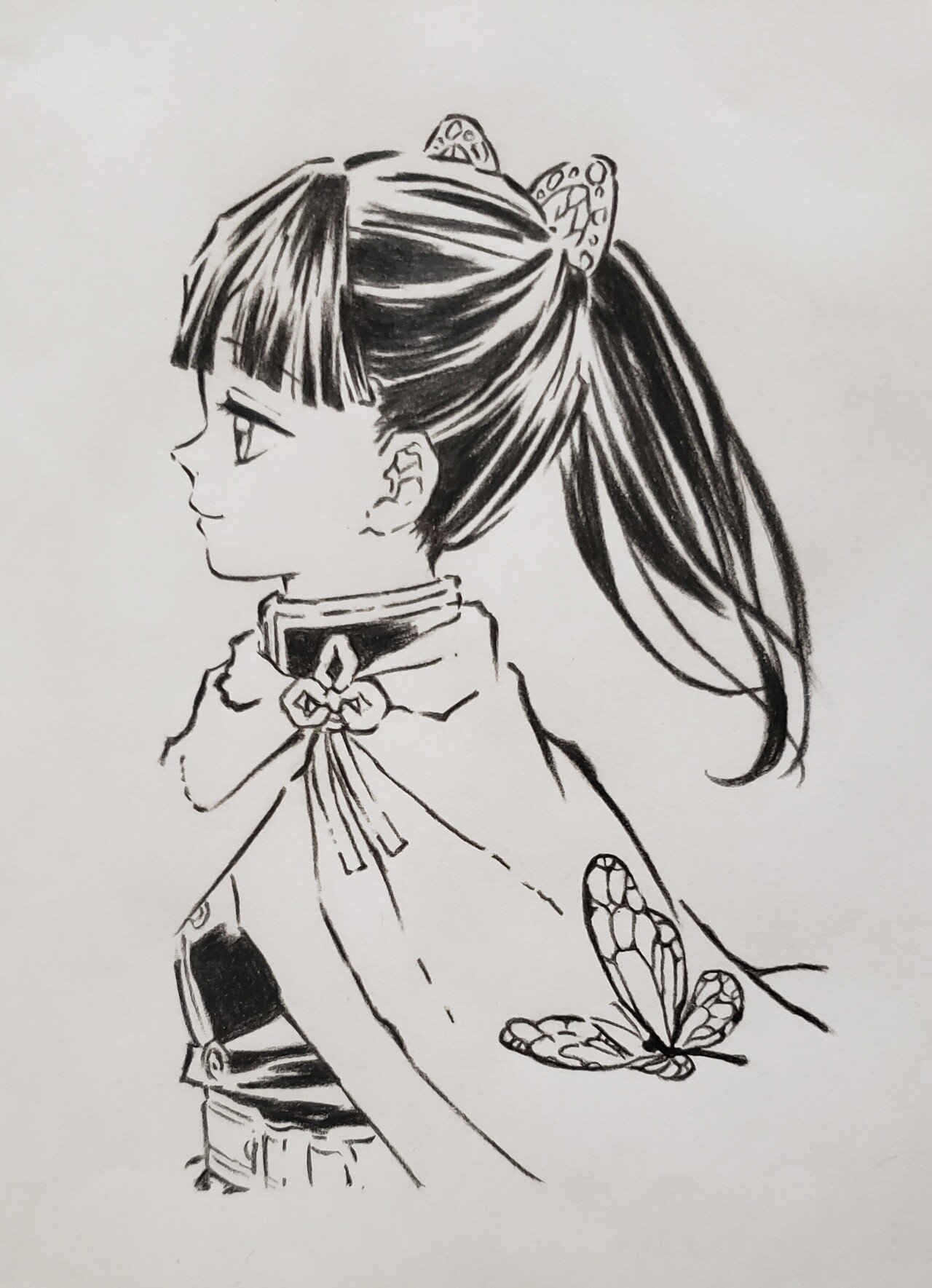 鬼滅の胡蝶を描いてみました 緋色 176 Note