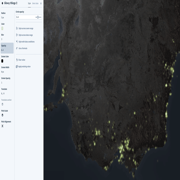 簡単4ステップ Mapbox Studioでグロー 発光 エフェクトを適用する マップデザインの基礎 Mapbox Japan