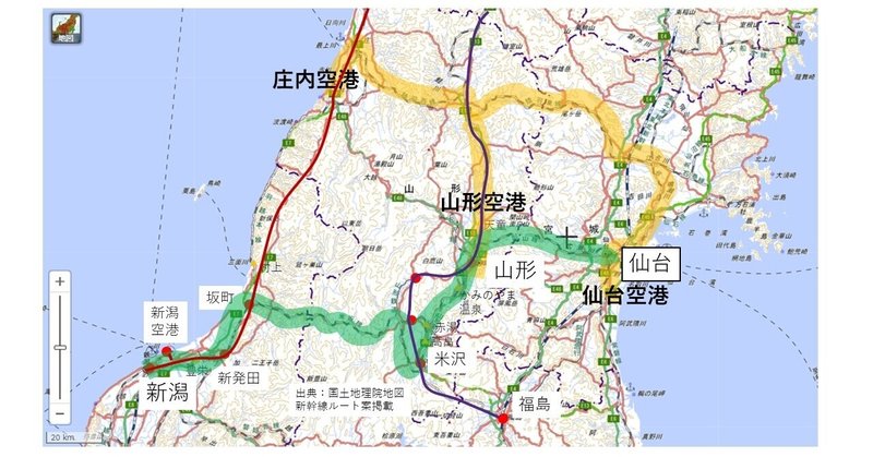 羽越 奥羽新幹線ルート 停車駅案 路線図 の全体像と 広域的鉄道網整備に関する考え方 Epawa385 Note