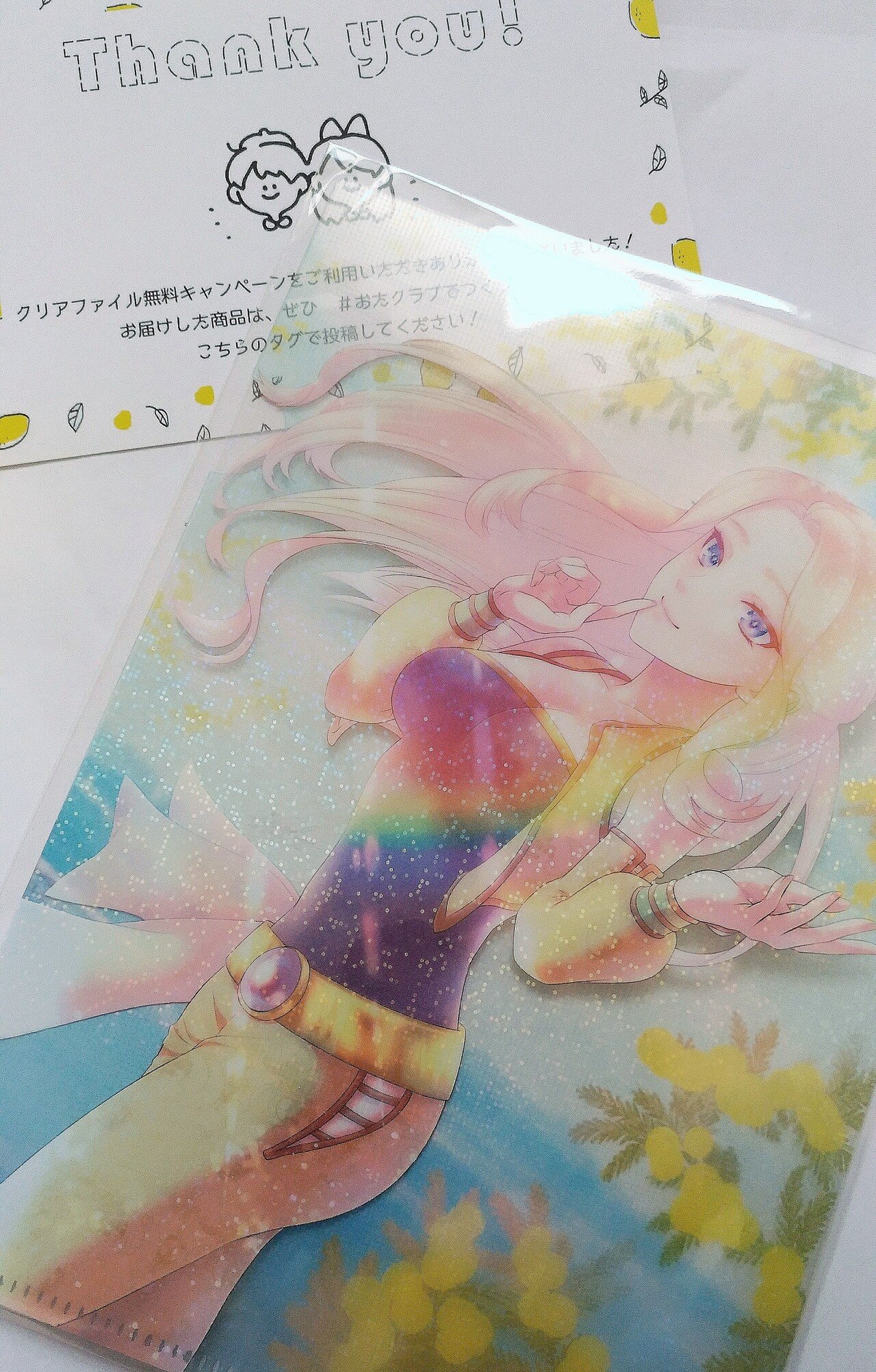 おたクラブさんのキャンペーンで刷っていただいた ホログラムクリアホルダー届きました いつも素敵な印刷ありがとうございます Ff6 27周年記念イラストで作ってみました 過去数回クリアホルダー作成 トーマ カツラギ Note