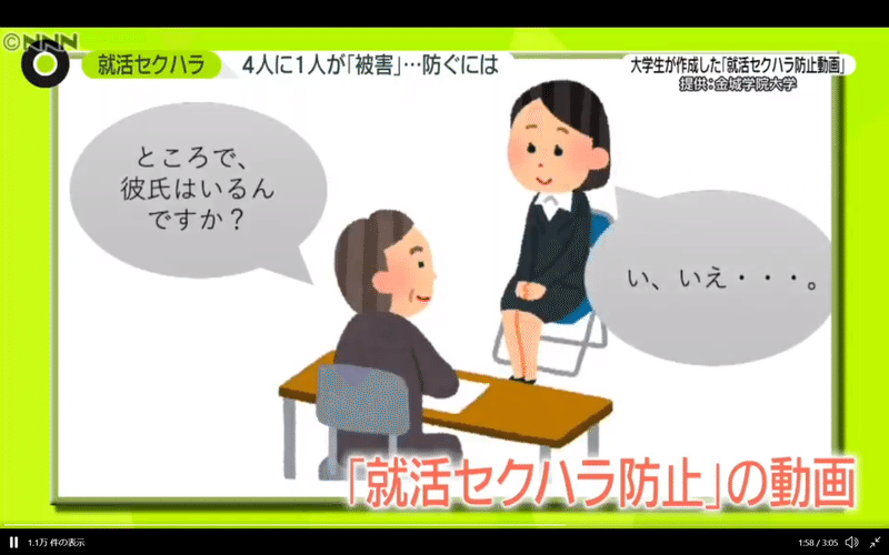 日本テレビ News Zero 5 21放送 に代表理事村嵜要がハラスメント専門家として出演しました 就活セクハラ問題について金城学院大学の 学生が制作した 就活セクハラ対処法 の動画が番組で紹介され ハラスメント専門家 パワハラ専門家 一般社団法人日本