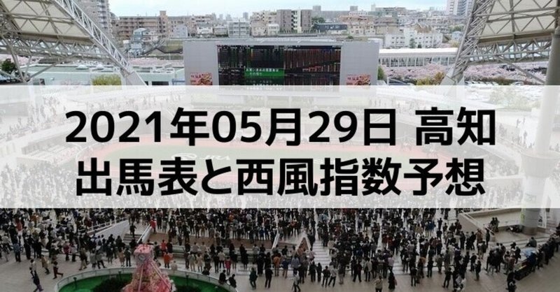 [競馬]2021年05月29日高知開催全レース予想出馬表