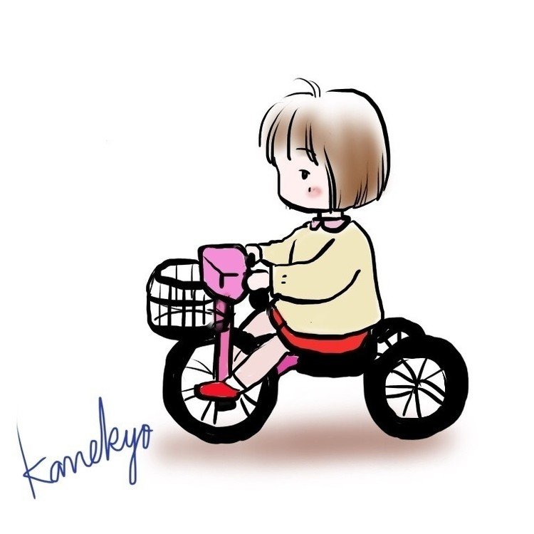 まるがつばつーにちーあめのちくもりー♪って始まる矢野顕子さんの「自転車でおいで」が何故か今日は脳内リピート。あさイチに矢野さん出てたから、アッコちゃん脳になったのかもね。やさしい歌だね。 #イラスト #ibispaint #これは三輪車だがな #矢野顕子 #糸井重里 #佐野元春 #自転車でおいで