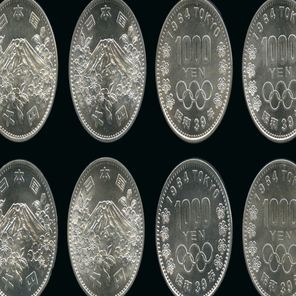 PL付きを狙いたい！1964年東京オリンピック千円銀貨4枚。｜オーライズドコイン