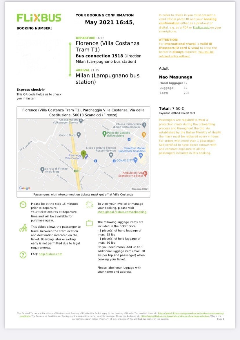 21年5月 ミラノからフィレンツェへ旅をした話 Nao Masunaga Note 21年5月 ミラノからフィレンツェへ旅をした話 Nao Masunaga Note