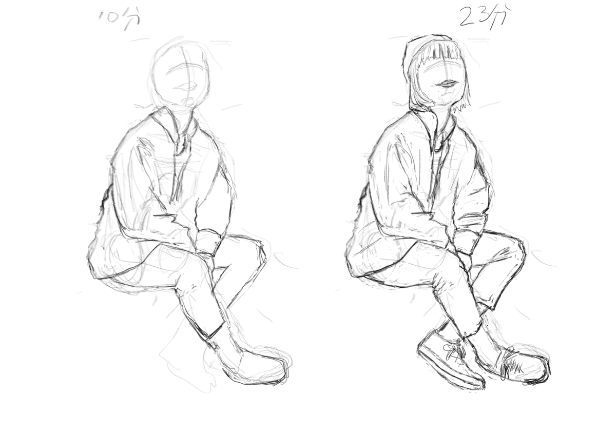 模写】人物全身スケッチ-2｜hajimeb