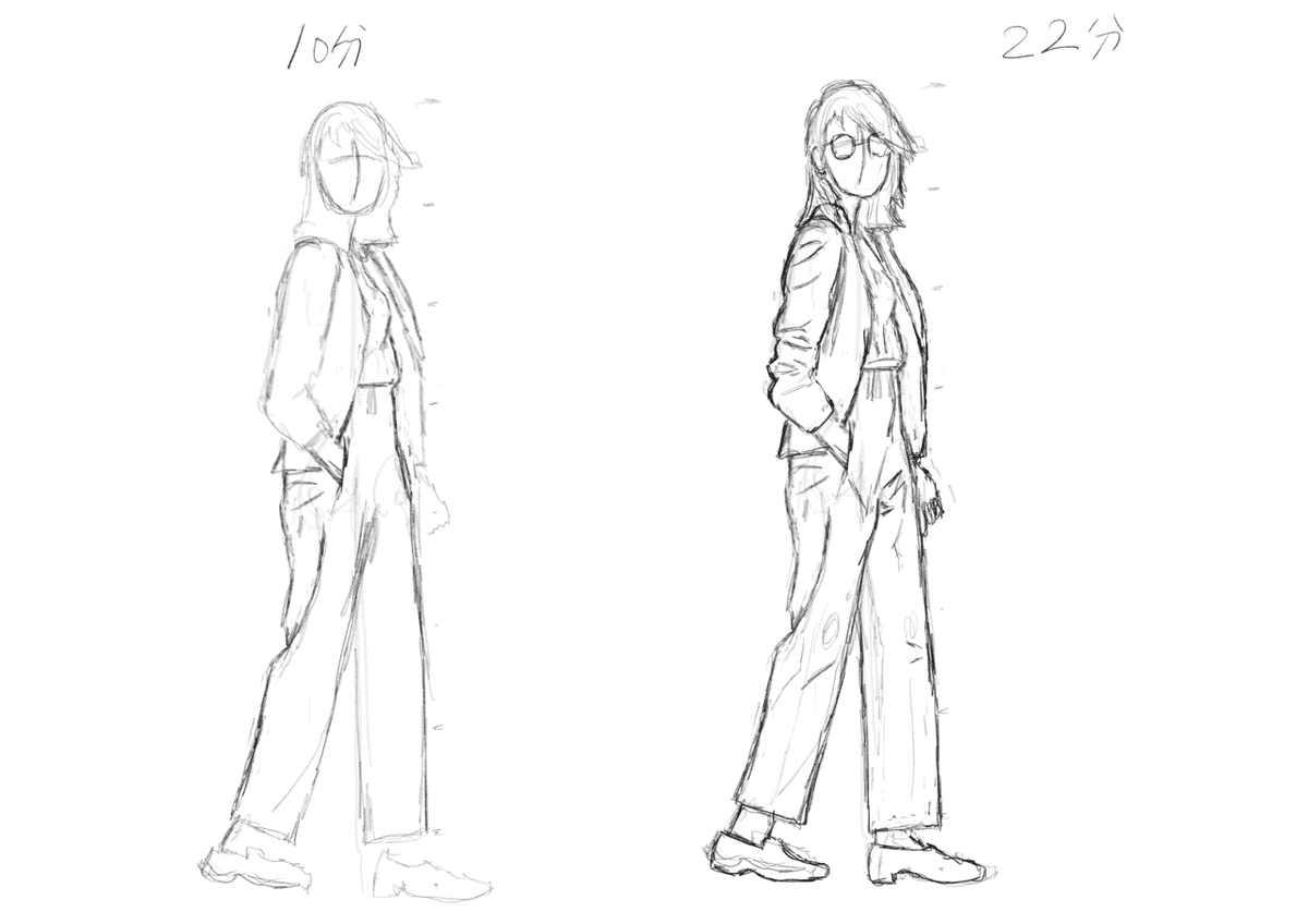 模写】人物全身スケッチ-2｜hajimeb